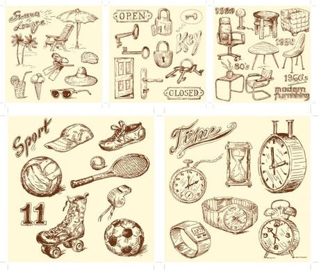handdrawn style vector goods of life