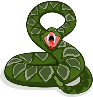 handpainted cartoon snake 03 vector