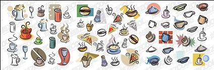 Hand-painted food and drink vector material