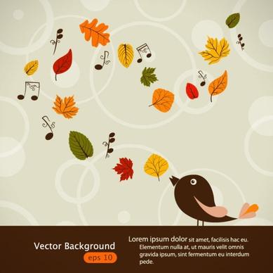 handpainted maple leaf background 03 vector