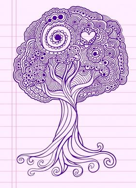 tree drawing classic handdrawn doodles sketch