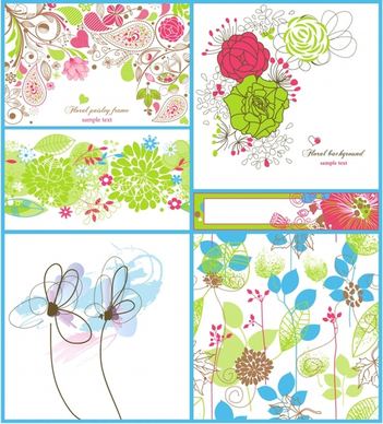 floral card background templates elegant handdrawn decor