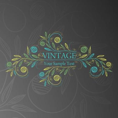 vintage background colored handdrawn sketch flowers icon