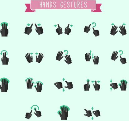 hands gestures design vector