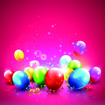 happy birthday colored balloon creative background