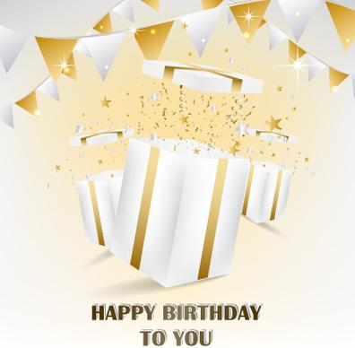 happy birthday gift card vector design
