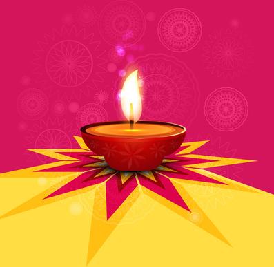 happy diwali festival colorful line wave celebration card illustration vector