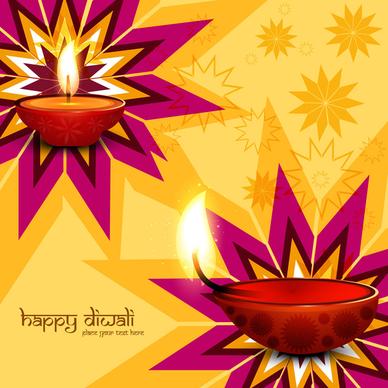 happy diwali festival colorful line wave celebration card illustration vector