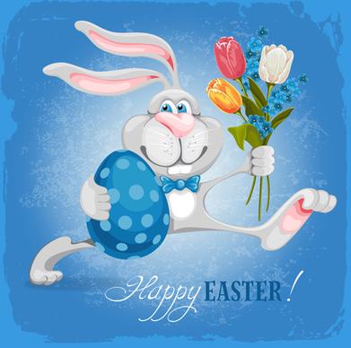 happy easter bunny background vector graphic