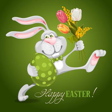 happy easter bunny background vector graphic
