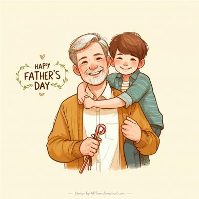 happy fathers day poster template cute cartoon classic