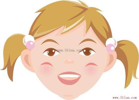 happy girl avatar vector