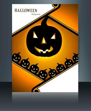 happy halloween party bright colorful pumpkins creative template design vector