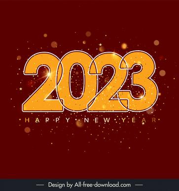 happy new year 2023 banner template flat elegant bokeh sparkling light effect numbers decor 