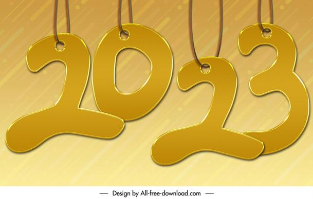 happy new year 2023 style backdrop flat elegant hanging numbers