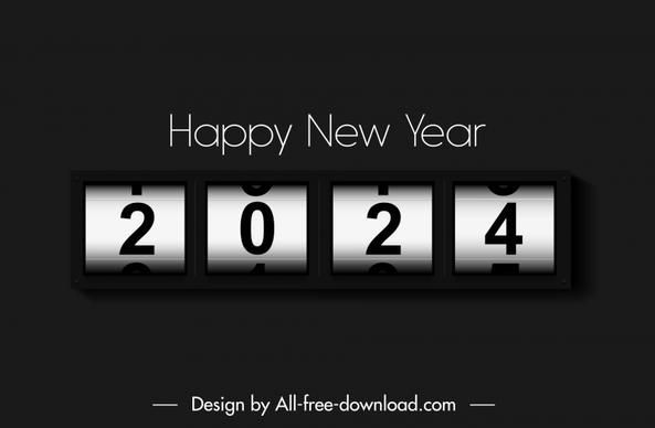 happy new year 2024 design elements flat contrast score board numbers