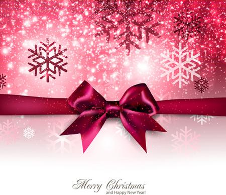 happy new year and christmas bow gift card