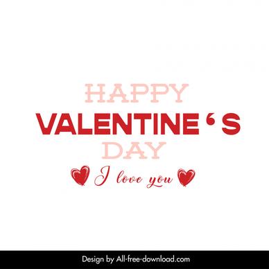 happy valentine day i love you typography backdrop template elegant texts hearts decor
