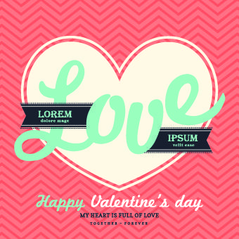 happy valentines day background vintage style vector
