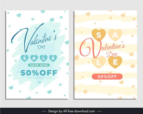 happy valentines day sale banner template elegant hearts decor