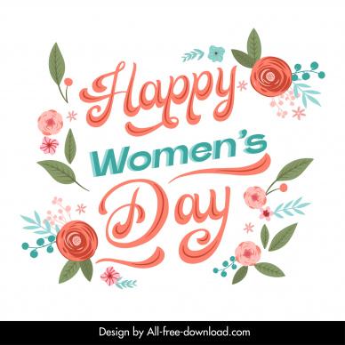 happy womens day banner template elegant nature elements decor