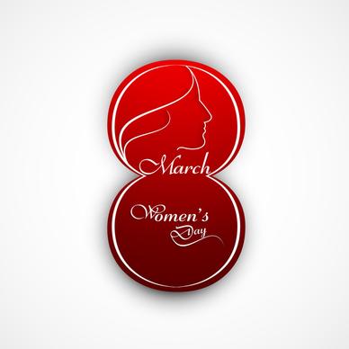 happy womens day for lady face card design vector
