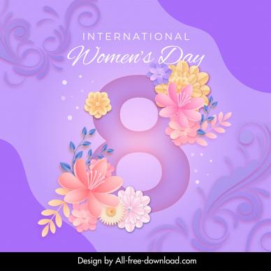 happy womens day poster template elegant flowers decor
