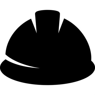 hard hat sign icon flat silhouette outline