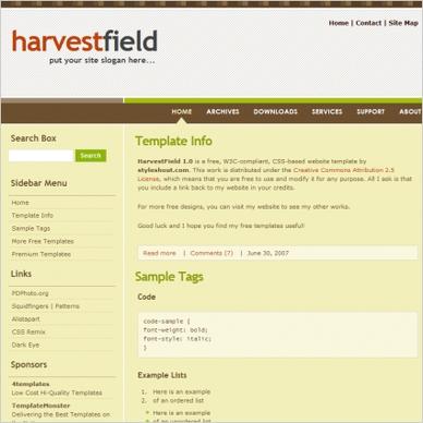 Harvest Field 1.0 Template