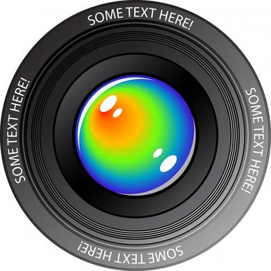 camera lens icon colored closeup modern design