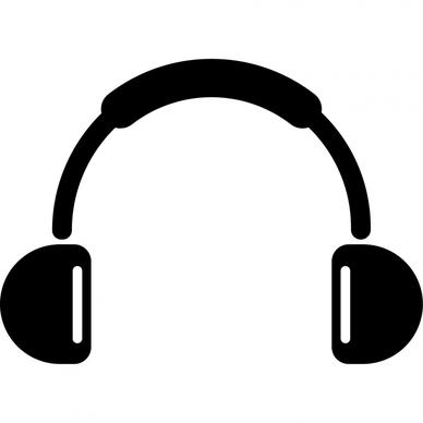 headphones sign icon flat symmetric silhouette outline 