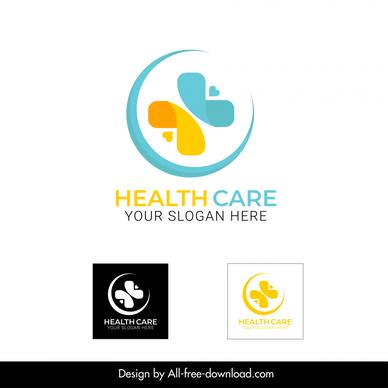 health care logo template elegant circle symmetric design