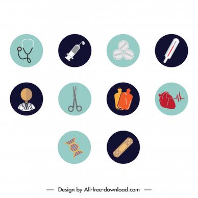 health icon sets flat isolated symbols outline 