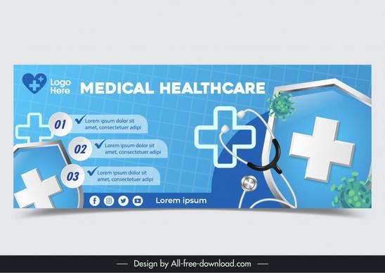 healthcare banner template elegant modern medical elements