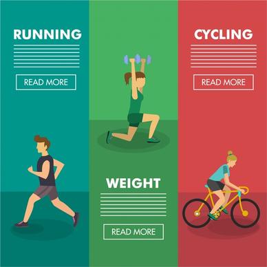 healthy lifestyle banner colored webpage style
