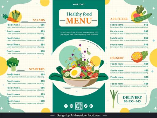 healthy menu template dynamic delicious food