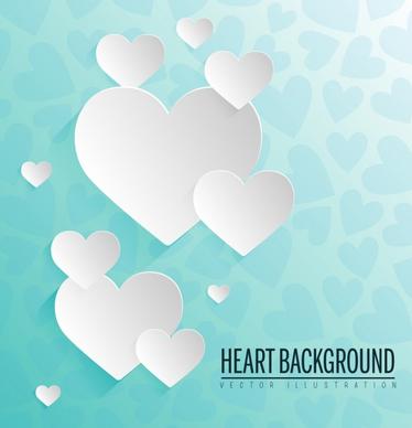 heart background paper cut decoration style
