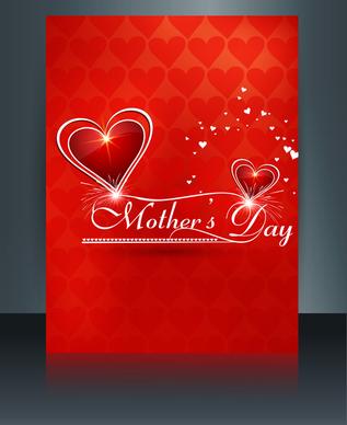 heart concept mothers day reflection text card brochure colorful vector illustration