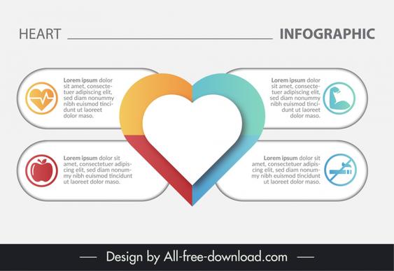 heart infographic design eleements elegant symmetry 