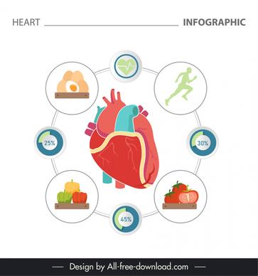 heart infographic design elements circle isolated symbols