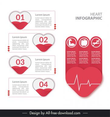 heart infographic design elements flat medical health elements