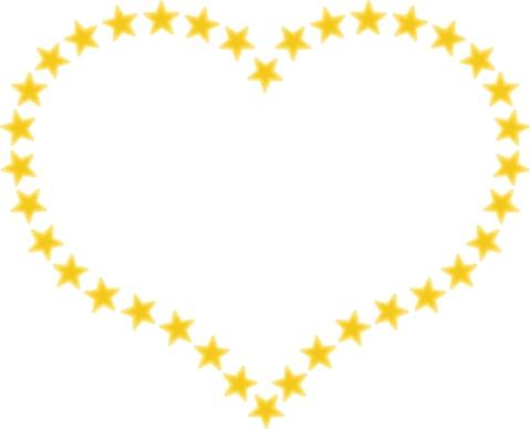 Heart Shaped Border With Yellow Stars clip art