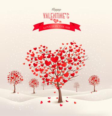 heart tree valentine background art