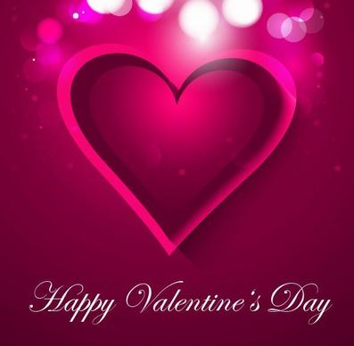 Heart Valentines Day Card Vector Background