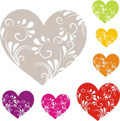 heart with floral ornament vector