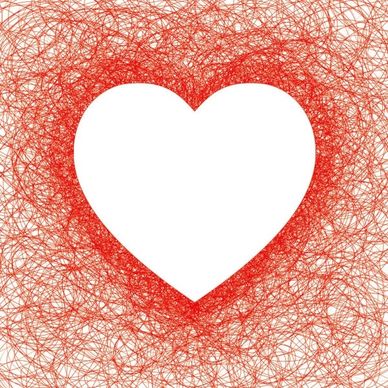 heartshaped red line vector