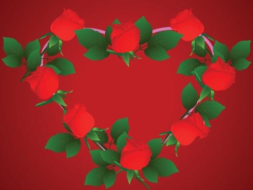 heartshaped rose border clip art