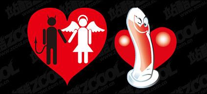 Heart-shaped theme of the vector material-3