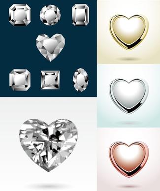 heartshaped vector diamond jewelry pendant
