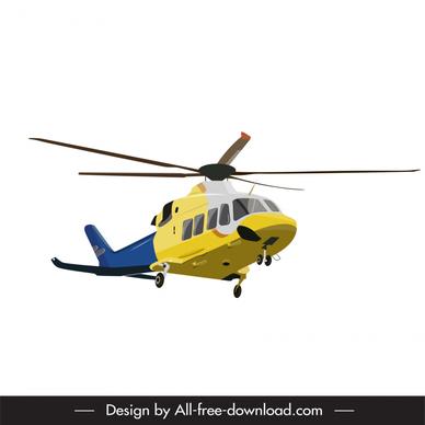 helicopter icon flying sketch 3d design